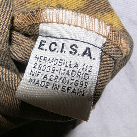 Vtg Y2K Formula Blue Yellow Distressed Paint Splatter Cotton Denim Jacket 40 8 - Picture 4 of 5